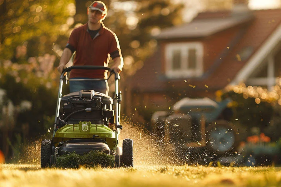 electric battery lawnmower